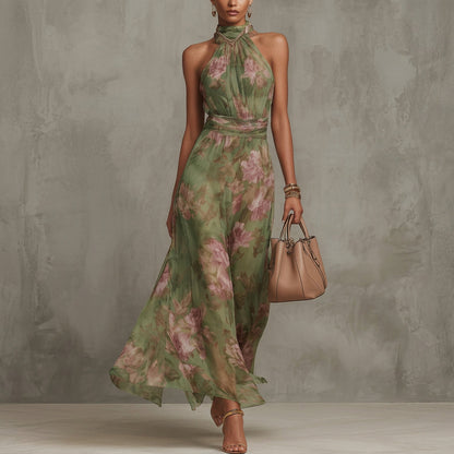 Filipa - Floral Halter Maxi Dress