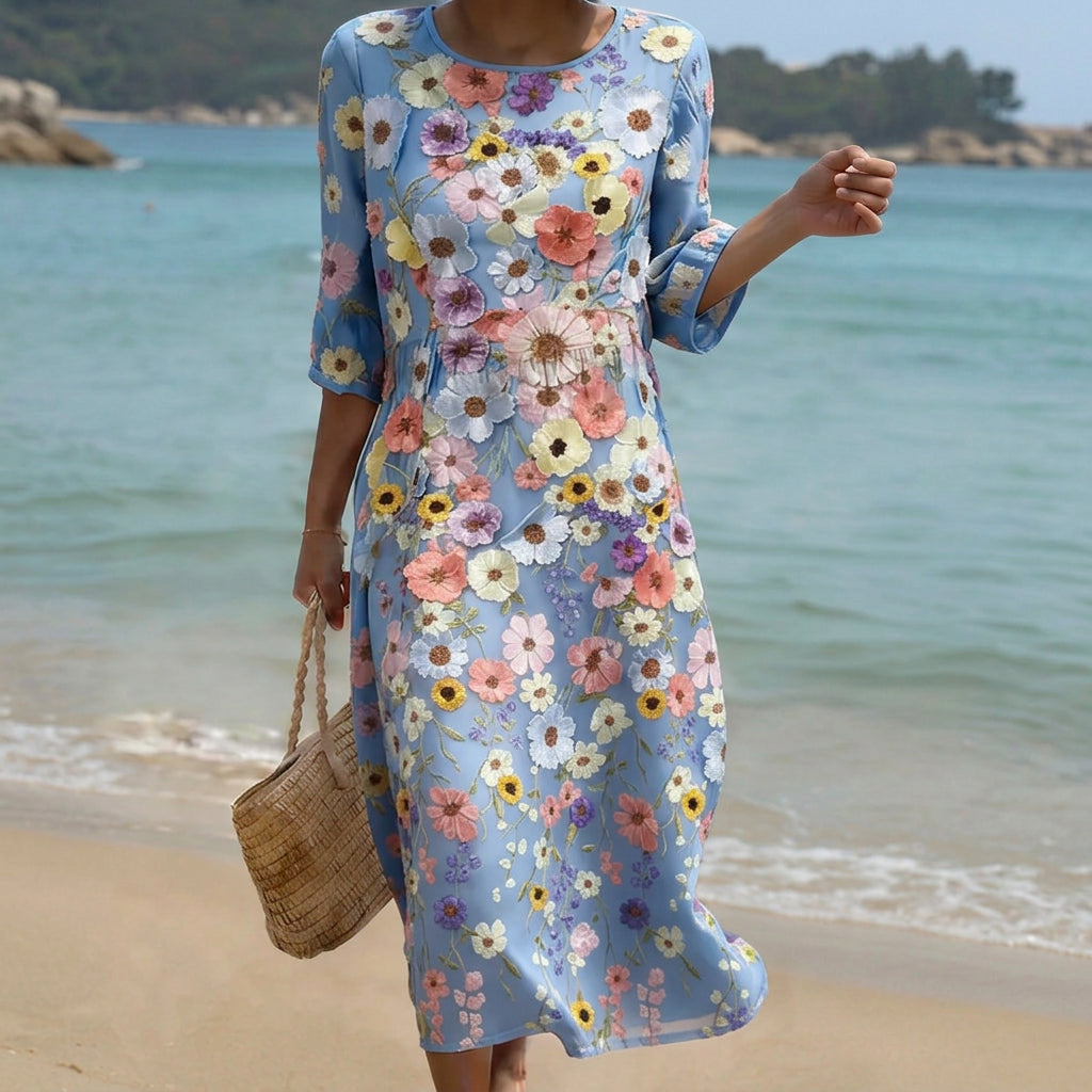 Mel - Vestido Midi Elegante e Confortável