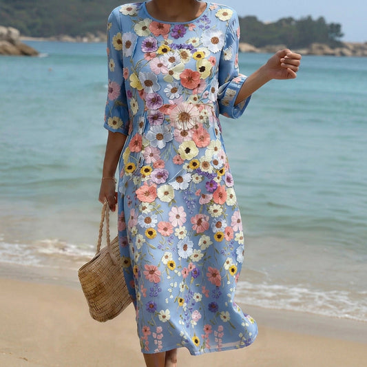 Mel - Vestido Midi Elegante e Confortável