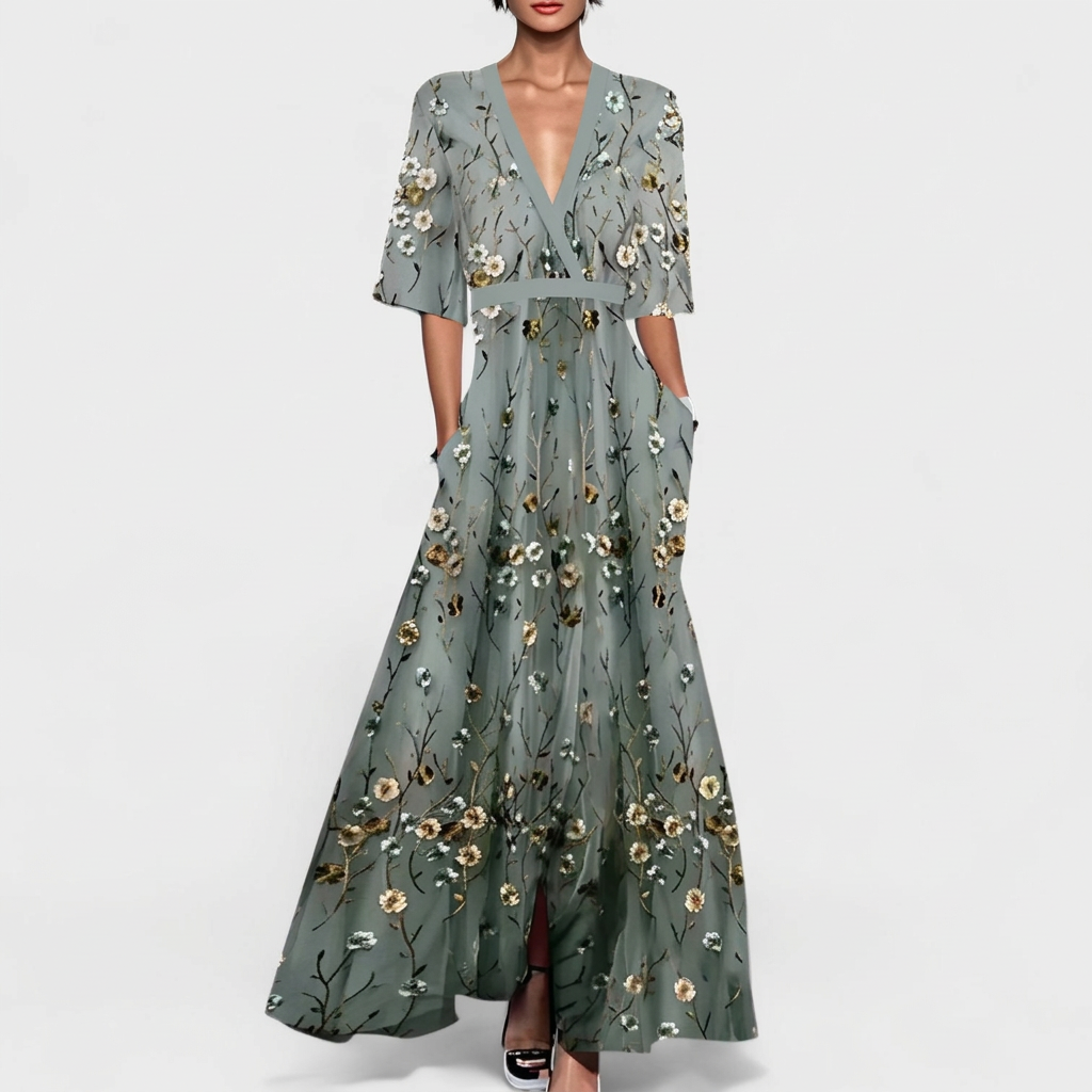 Rute - Elegante Vestido Maxi Floral