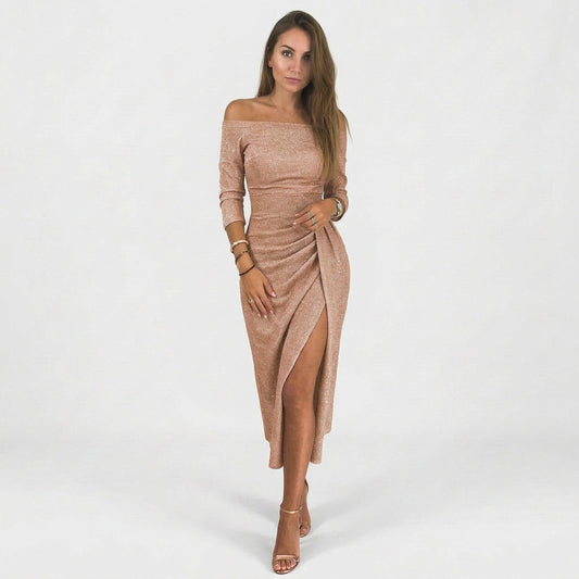 Natália - Vestido Elegante com Ombros à Mostra