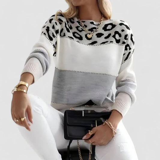 Júlia - Camisola Casual Estampada de Leopardo
