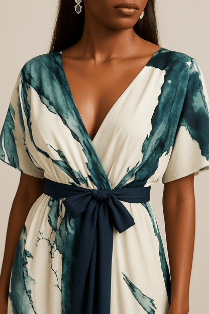 Vanessa - Vestido Longo com Estampa Aquarela