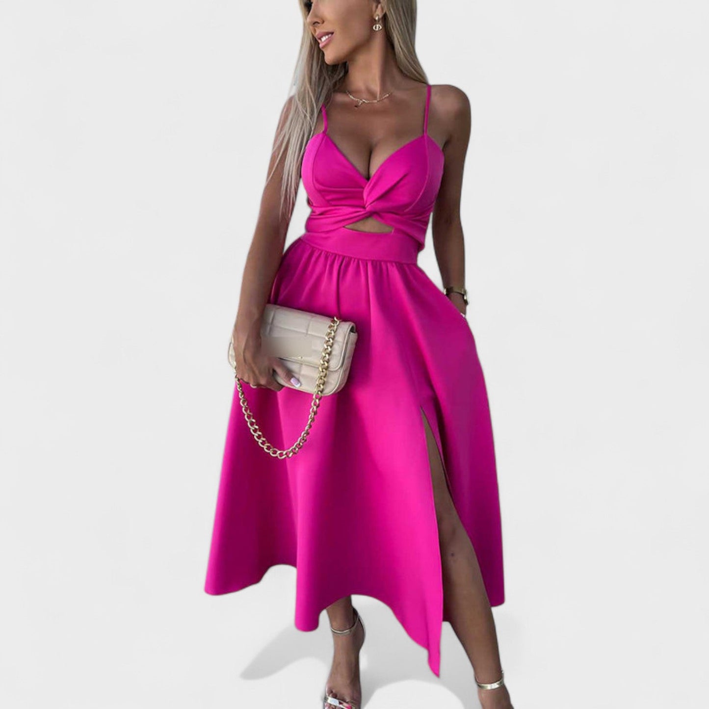 Cielo - Vestido Midi com Fenda