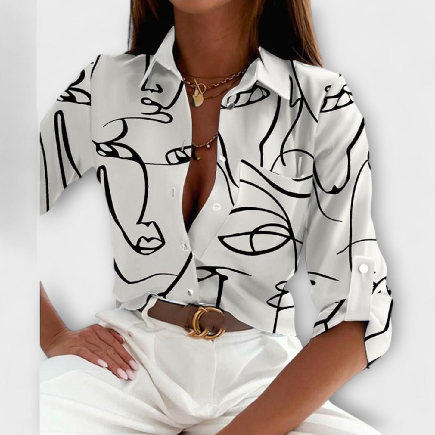 Romina - Camisa de Gola Tradicional